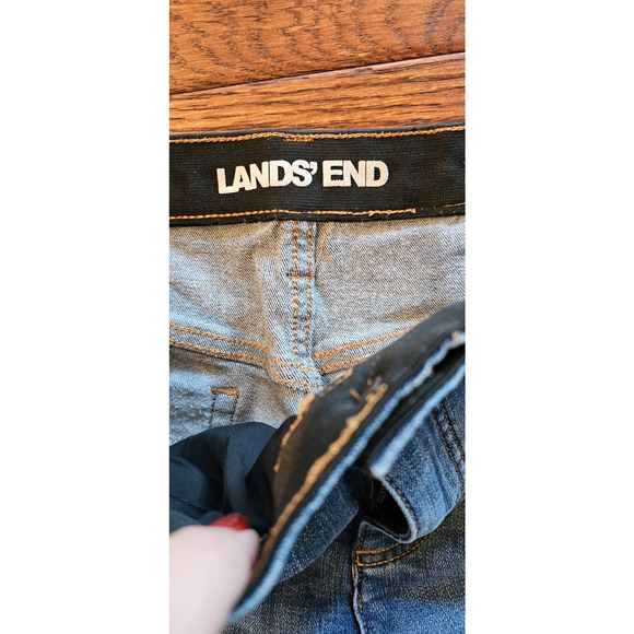 Lands End High Rise Straight Jean Stretch Denim Blue Jeans Sz 8 Stretch 29 x 30 - Picture 2 of 4